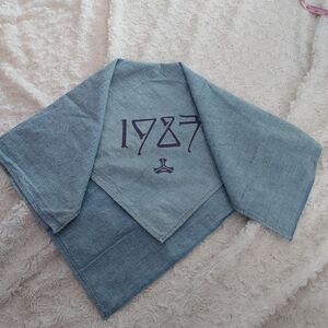 Victor Vincente of America 1987 Denim Blue Bandana Biking Biker Moto